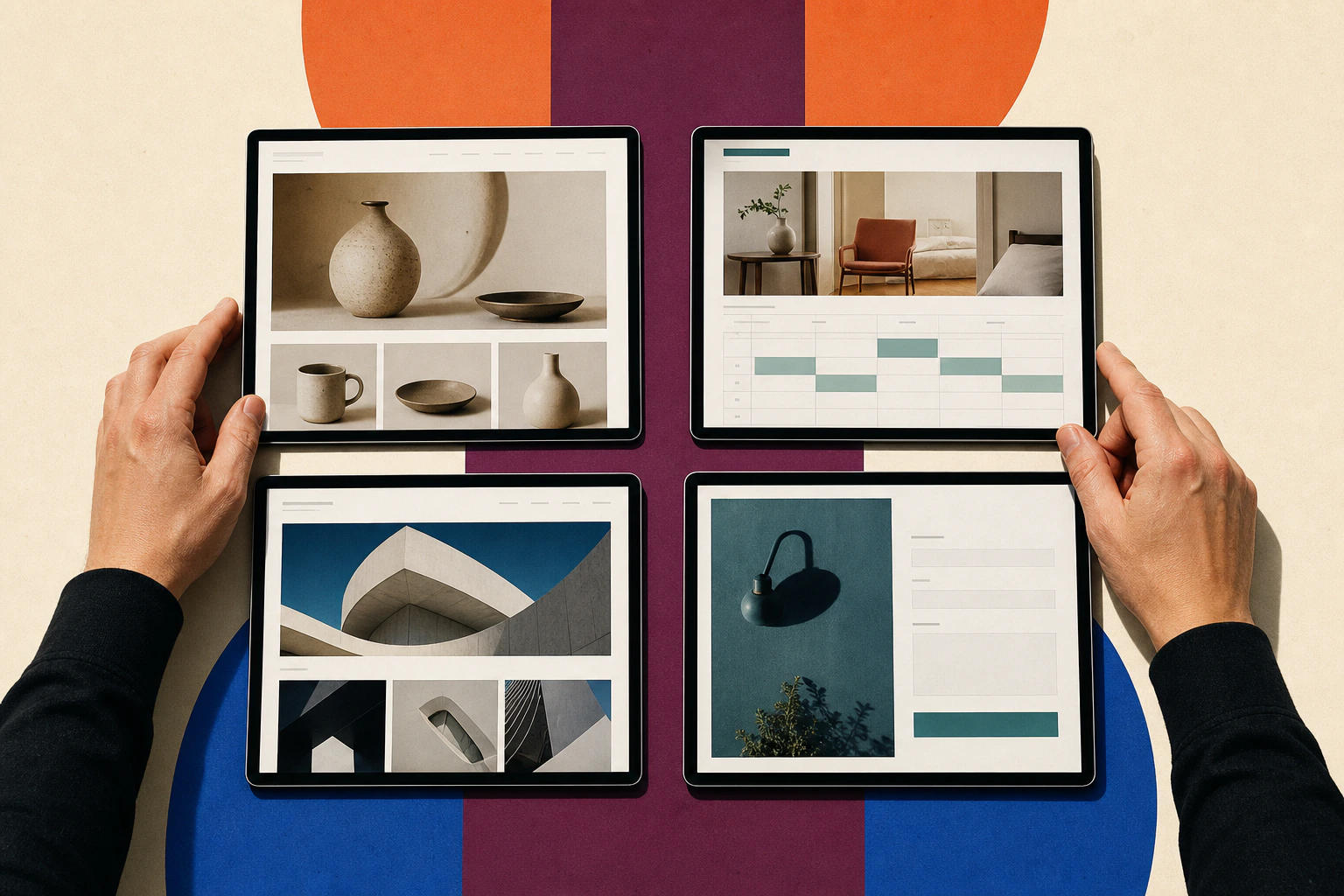 Small-business owner comparing website builders around shop, booking, portfolio and service needs