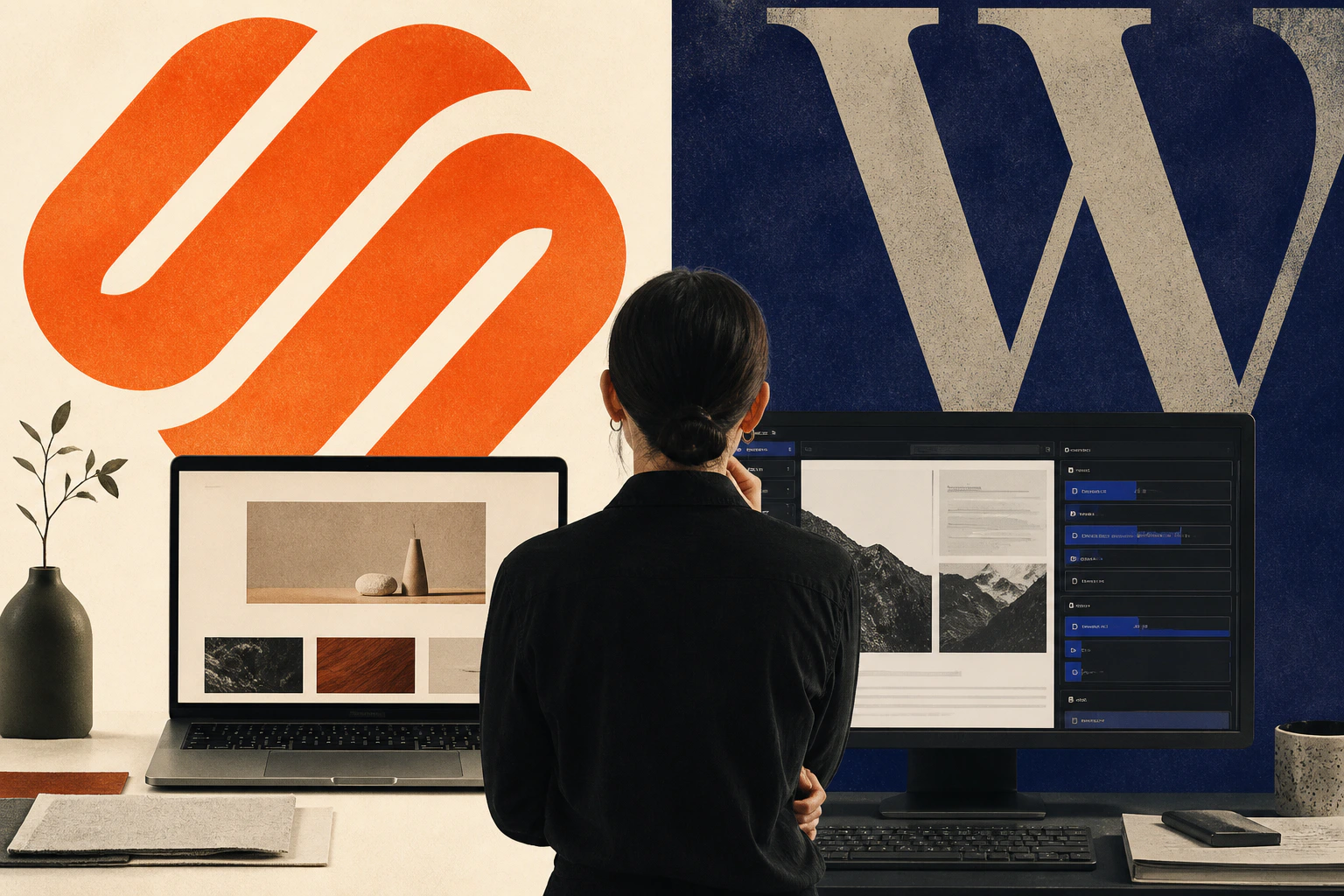 Business owner weighing an all-in-one website platform against a flexible publishing system
